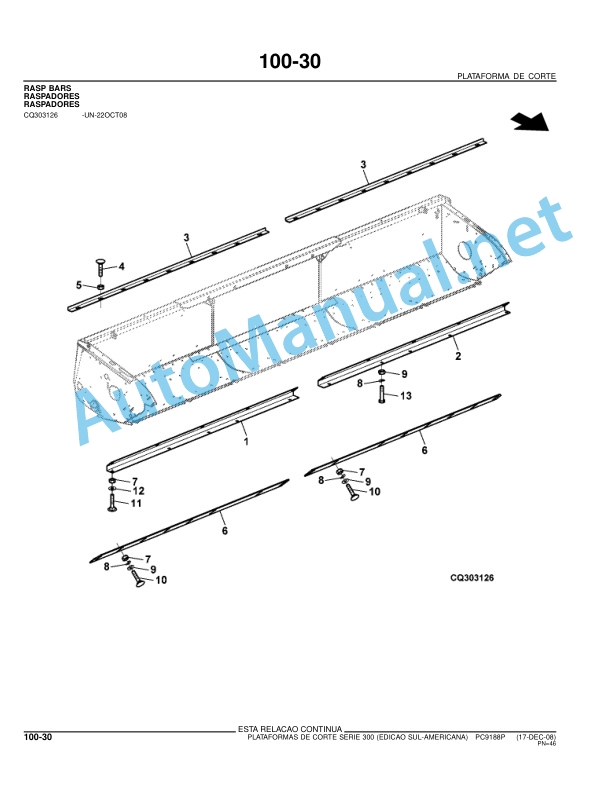 John Deere Cutting Platforms Series 300 Parts Catalog PC9188P 18-DEC-08 Portuguese 2 John Deere Cutting Platforms Series 300 Parts Catalog PC9188P 18-DEC-08 Portuguese - Image 2