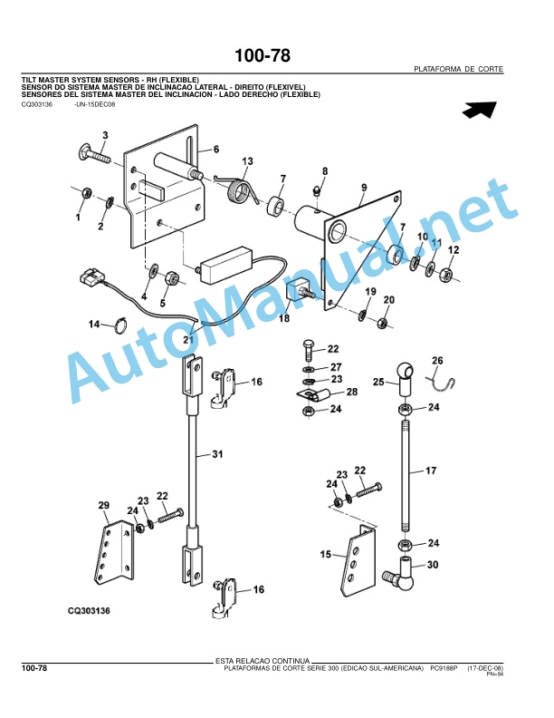 John Deere Cutting Platforms Series 300 Parts Catalog PC9188P 18-DEC-08 Portuguese 3 John Deere Cutting Platforms Series 300 Parts Catalog PC9188P 18-DEC-08 Portuguese - Image 3
