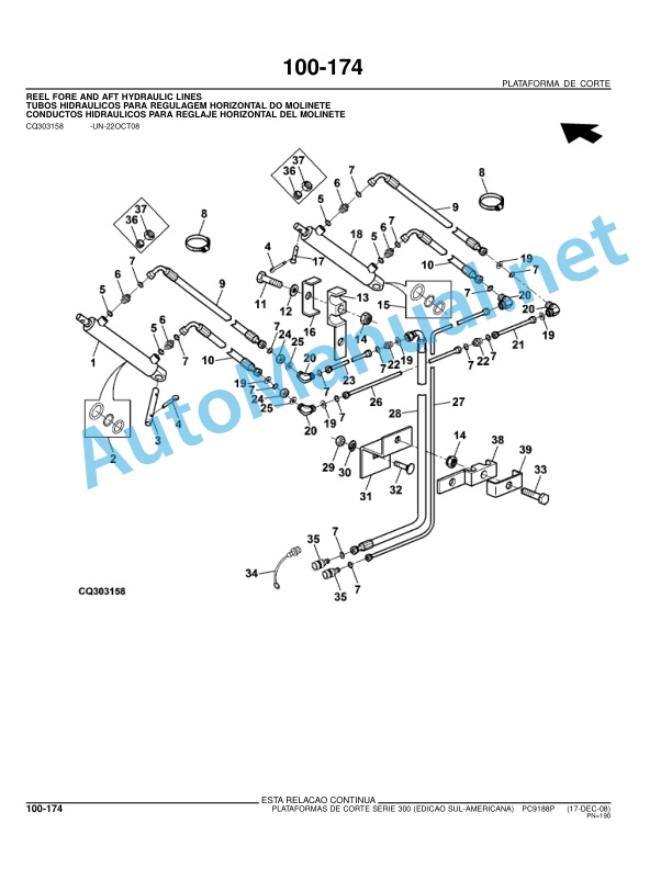 John Deere Cutting Platforms Series 300 Parts Catalog PC9188P 18-DEC-08 Portuguese 5 John Deere Cutting Platforms Series 300 Parts Catalog PC9188P 18-DEC-08 Portuguese - Image 5