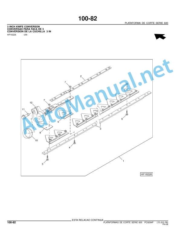 John Deere CUTTING PLATFORMS SERIES 600 Parts Catalog PC9284P 15-JUL-09 Portuguese 3 John Deere CUTTING PLATFORMS SERIES 600 Parts Catalog PC9284P 15-JUL-09 Portuguese - Image 3