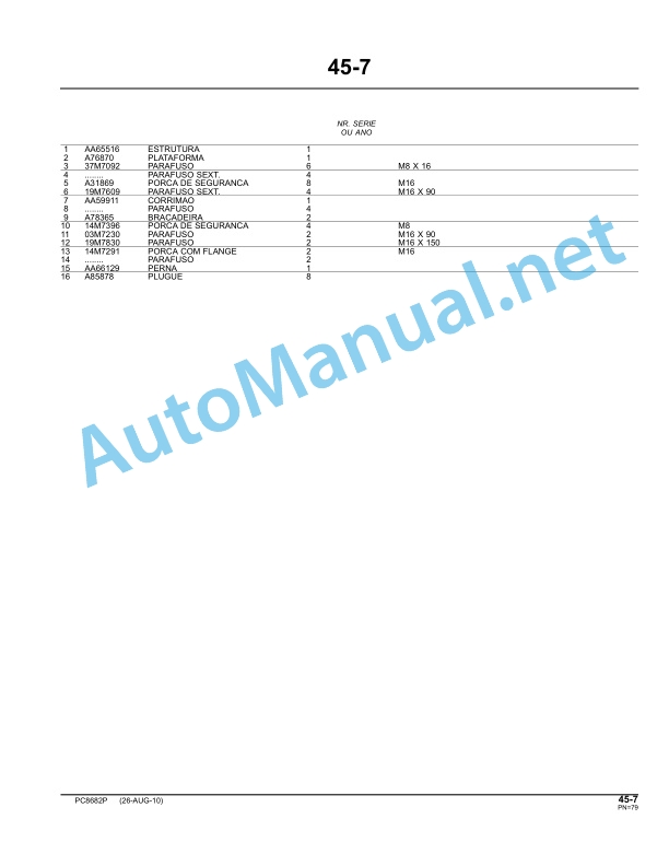 John Deere DB50 DB74 and DB90 Parts Catalog PC8682P October 2010 Portuguese 4 John Deere DB50 DB74 and DB90 Parts Catalog PC8682P October 2010 Portuguese - Image 4