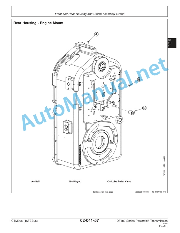 Alternative view of John Deere DF180 Series Powershift Transmission Component Technical Manual CTM308 15FEB05