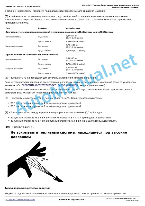 Alternative view of John Deere Diesel Engines 4.5 L and 6.8 L (Primary Engine) Component Technical Manual CTM205 February 2015 Russian