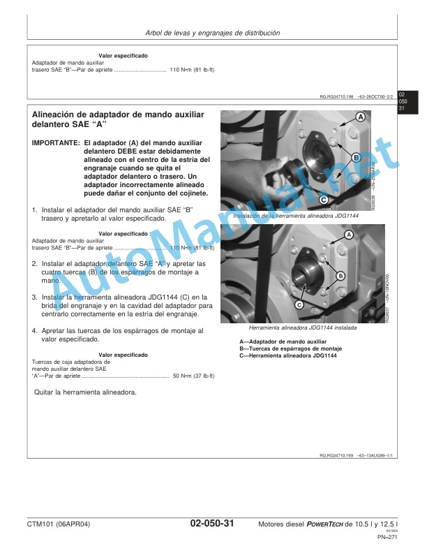John Deere Diesel Engines POWERTECH 10.5 L and 12.5 L Basic Engine Component Technical Manual CTM101 Spanish 4 John Deere Diesel Engines POWERTECH 10.5 L and 12.5 L Basic Engine Component Technical Manual CTM101 Spanish - Image 4