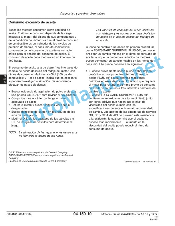 John Deere Diesel Engines POWERTECH 10.5 L and 12.5 L Basic Engine Component Technical Manual CTM101 Spanish 5 John Deere Diesel Engines POWERTECH 10.5 L and 12.5 L Basic Engine Component Technical Manual CTM101 Spanish - Image 5