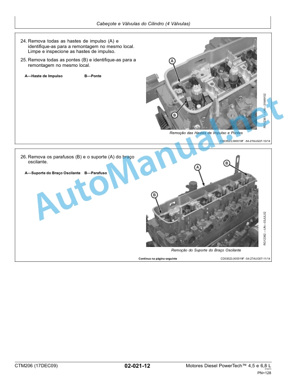 Alternative view of John Deere Diesel Engines PowerTech Plus 4.5 L and 6.8 L Base Engine Component Technical Manual CTM206 17DEC09 Portuguese