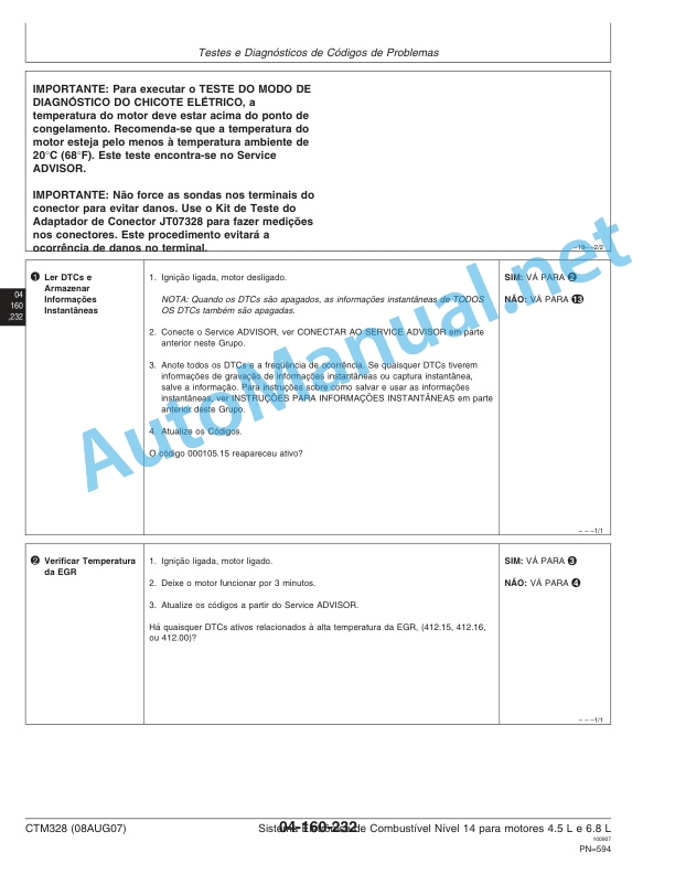 John Deere Diesel Engines PowerTech Plus 4.5L and 6.8L Electronic Fuel System Level 14 with HPCR Denso Technical Manual 08AUG07 Portuguese 3 John Deere Diesel Engines PowerTech Plus 4.5L and 6.8L Electronic Fuel System Level 14 with HPCR Denso Technical Manual 08AUG07 Portuguese - Image 3
