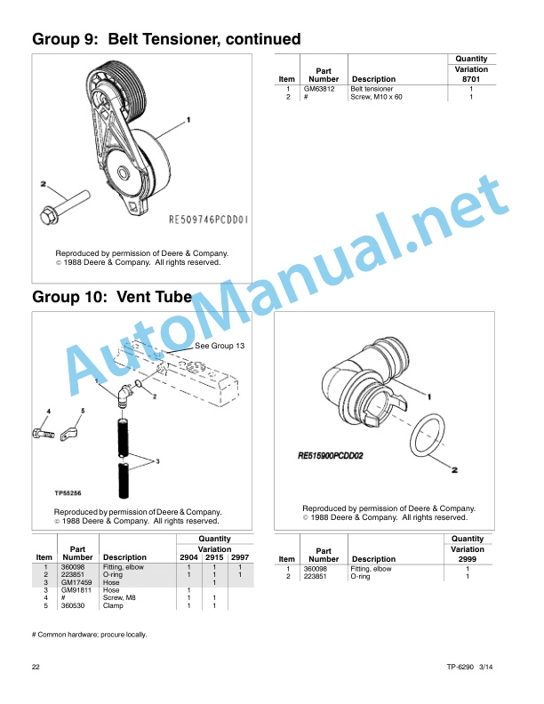 John Deere Engine Models4024TF281 4024HF285 4045HF275 285 4045TF270 280 5030HF285 Service Parts TP-6290 314g 2 John Deere Engine Models4024TF281 4024HF285 4045HF275 285 4045TF270 280 5030HF285 Service Parts TP-6290 314g-2