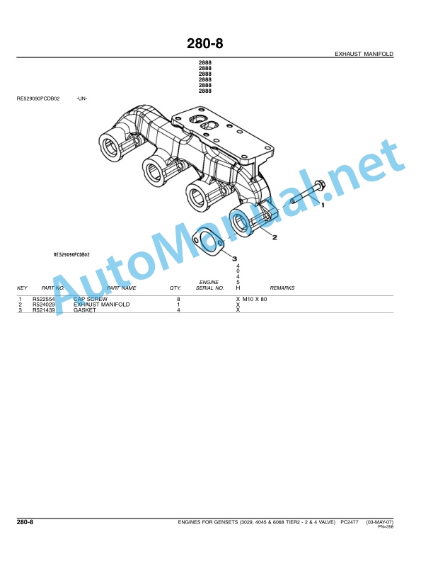 John Deere ENGINES Parts Catalog PC2477 52007 3 John Deere ENGINES Parts Catalog PC2477 52007 - Image 3