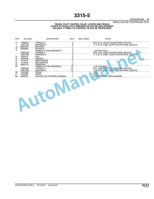John Deere Excavator 200DLC Parts Catalog PC100155 Feb-08 Spanish 4 John Deere Excavator 200DLC Parts Catalog PC100155 Feb-08 Spanish - Image 4