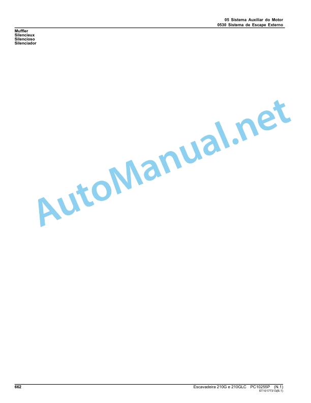 John Deere Excavator 210G and 210GLC Parts Catalog PC10255P 2014 Portuguese 4 John Deere Excavator 210G and 210GLC Parts Catalog PC10255P 2014 Portuguese - Image 4