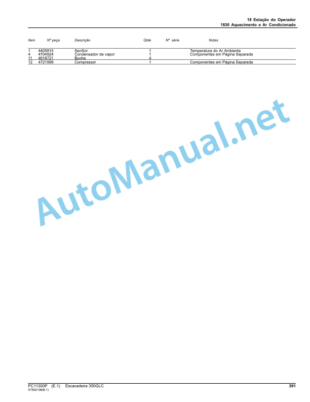 John Deere Excavator 350GLC Parts Catalog PC11300P 2016 Portuguese 4 John Deere Excavator 350GLC Parts Catalog PC11300P 2016 Portuguese - Image 4
