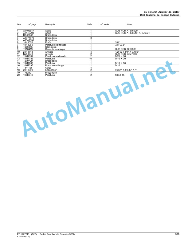 John Deere Feller Buncher de Esteiras 903M Parts Catalog PC11273P Portuguese 3 John Deere Feller Buncher de Esteiras 903M Parts Catalog PC11273P Portuguese - Image 3