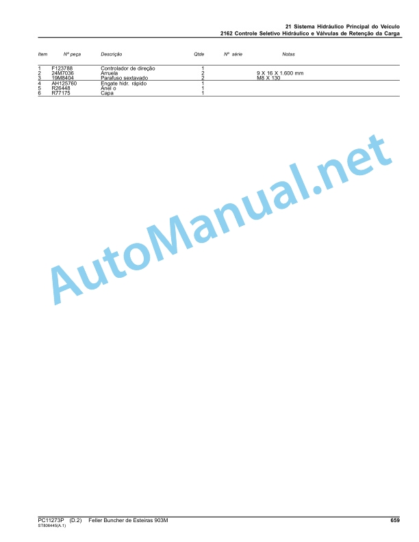 John Deere Feller Buncher de Esteiras 903M Parts Catalog PC11273P Portuguese 5 John Deere Feller Buncher de Esteiras 903M Parts Catalog PC11273P Portuguese - Image 5