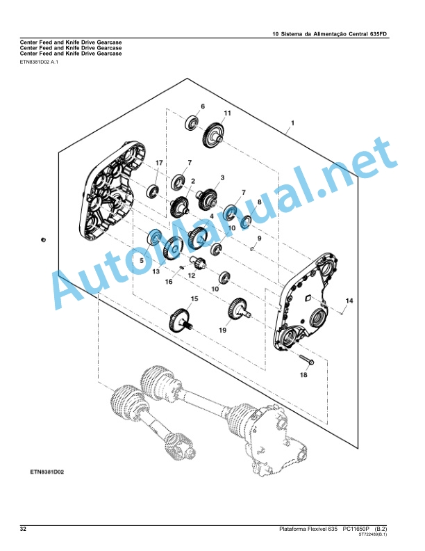 Alternative view of John Deere Flexible Platform 635 Parts Catalog PC11650P December 2013 Portuguese