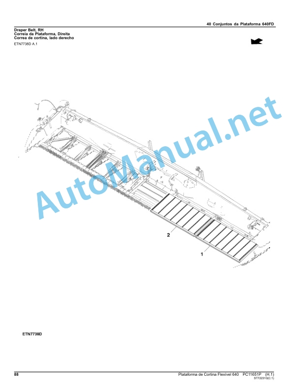 John Deere Flexivel Curtain Platform 640 Parts Catalog PC11651P fev-16 Portuguese 3 John Deere Flexivel Curtain Platform 640 Parts Catalog PC11651P fev-16 Portuguese - Image 3