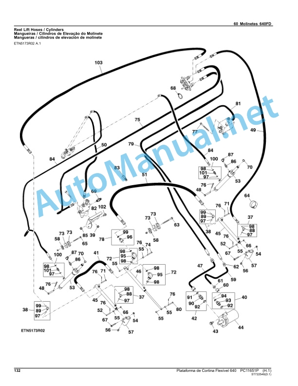 John Deere Flexivel Curtain Platform 640 Parts Catalog PC11651P fev-16 Portuguese 4 John Deere Flexivel Curtain Platform 640 Parts Catalog PC11651P fev-16 Portuguese - Image 4