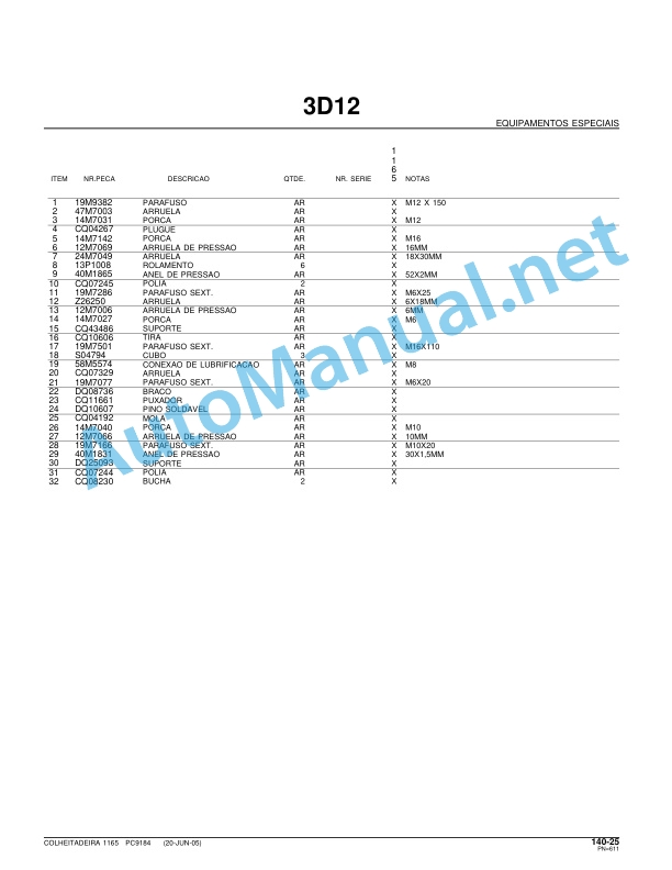 John Deere Harvester 1165 Parts Catalog PC9184P 03ABR06 Portuguese 5 John Deere Harvester 1165 Parts Catalog PC9184P 03ABR06 Portuguese - Image 5