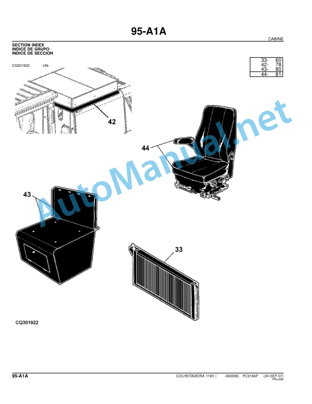 John Deere Harvester 1165 Parts Catalog PC9184P 24-Sep-07 Portuguese 4 John Deere Harvester 1165 Parts Catalog PC9184P 24-Sep-07 Portuguese - Image 4