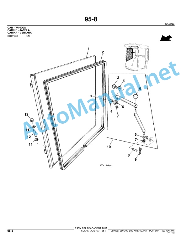 John Deere HARVESTER 1165 Parts Catalog PC9184P 29-APR-09 Portuguese 4 John Deere HARVESTER 1165 Parts Catalog PC9184P 29-APR-09 Portuguese - Image 4