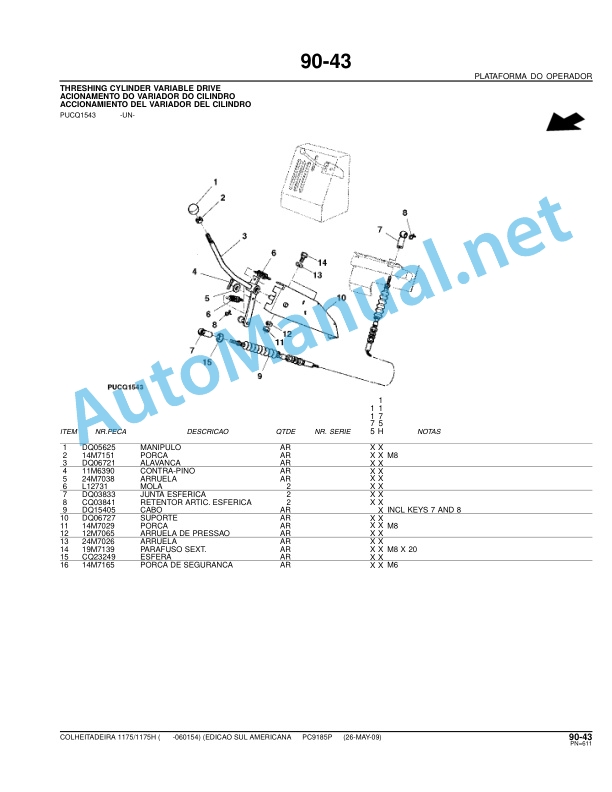 John Deere HARVESTERS 1175 and 1175H Parts Catalog PC9185P 26-May-09 Portuguese 4 John Deere HARVESTERS 1175 and 1175H Parts Catalog PC9185P 26-May-09 Portuguese-4