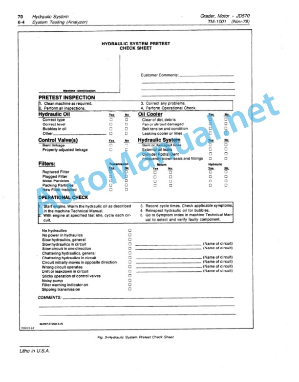 John Deere JD570 and JD570A Motor Grader TECHNICAL MANUAL TM-1001 Dec-87 5 John Deere JD570 and JD570A Motor Grader TECHNICAL MANUAL TM-1001 Dec-87 - Image 5