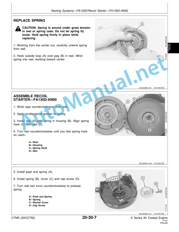 Alternative view of John Deere K Series Air-Cooled Engines Component Technical Manual CTM5 (200CT92)