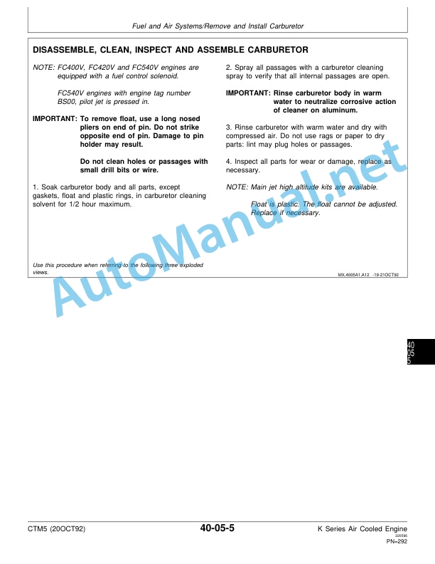 John Deere K Series Air-Cooled Engines Component Technical Manual CTM5 (200CT92) 4 John Deere K Series Air-Cooled Engines Component Technical Manual CTM5 (200CT92) - Image 4