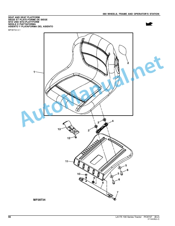 John Deere LA175 100 Series Tractor Parts Catalog PC9747 Apr-11 4 John Deere LA175 100 Series Tractor Parts Catalog PC9747 Apr-11 - Image 4