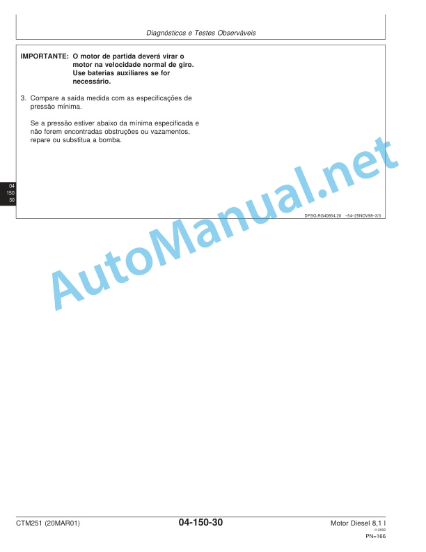 John Deere Mechanical Fuel Systems of Diesel Engine 8.1 L Component Technical Manual CTM251 20MAR01 Portuguese 5 John Deere Mechanical Fuel Systems of Diesel Engine 8.1 L Component Technical Manual CTM251 20MAR01 Portuguese - Image 5