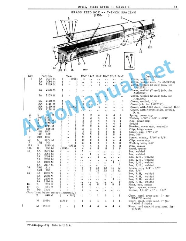 John Deere Model B Plain Grain Drill Parts Catalog PC246 4 John Deere Model B Plain Grain Drill Parts Catalog PC246 - Image 4