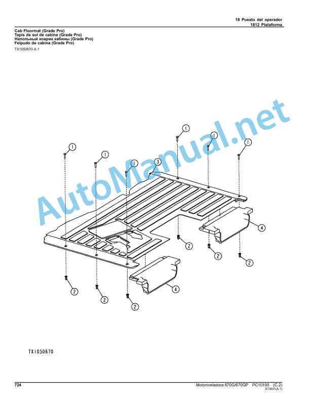 John Deere Motor Grader 670G 670GP Parts Catalog PC10100 Jun-10 Spanish 4 John Deere Motor Grader 670G 670GP Parts Catalog PC10100 Jun-10 Spanish - Image 4