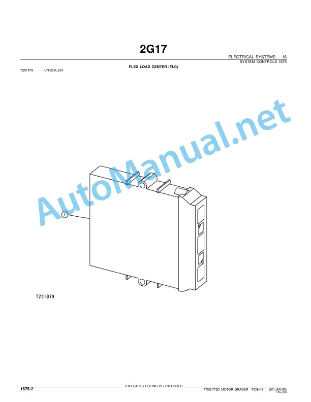 John Deere Motor Grader 770D 772D Parts Catalog PC9449 January 2005 4 John Deere Motor Grader 770D 772D Parts Catalog PC9449 January 2005 - Image 4