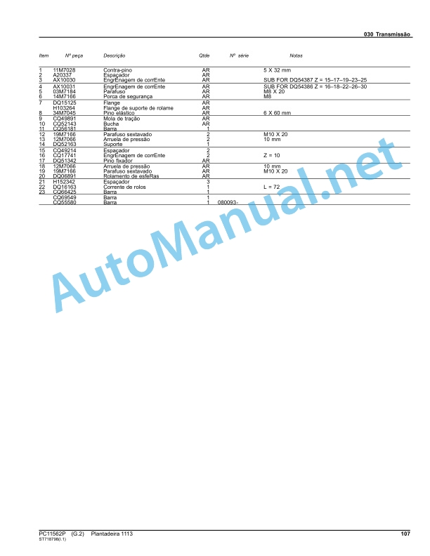 John Deere Plantadeira 1113 Parts Catalog PC11562P Nov-15 Portuguese 3 John Deere Plantadeira 1113 Parts Catalog PC11562P Nov-15 Portuguese - Image 3