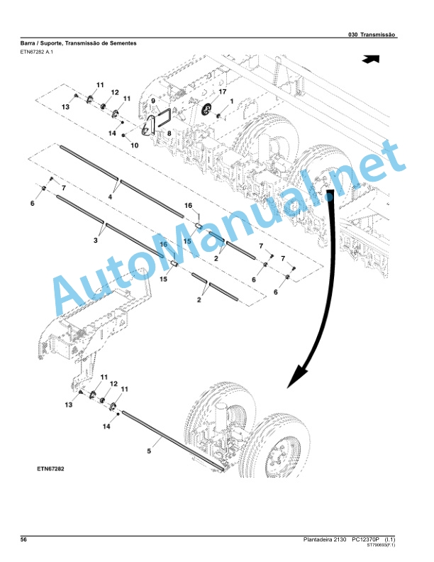 Alternative view of John Deere Plantadeira 2130 Parts Catalog PC12370P September 2015 Portuguese