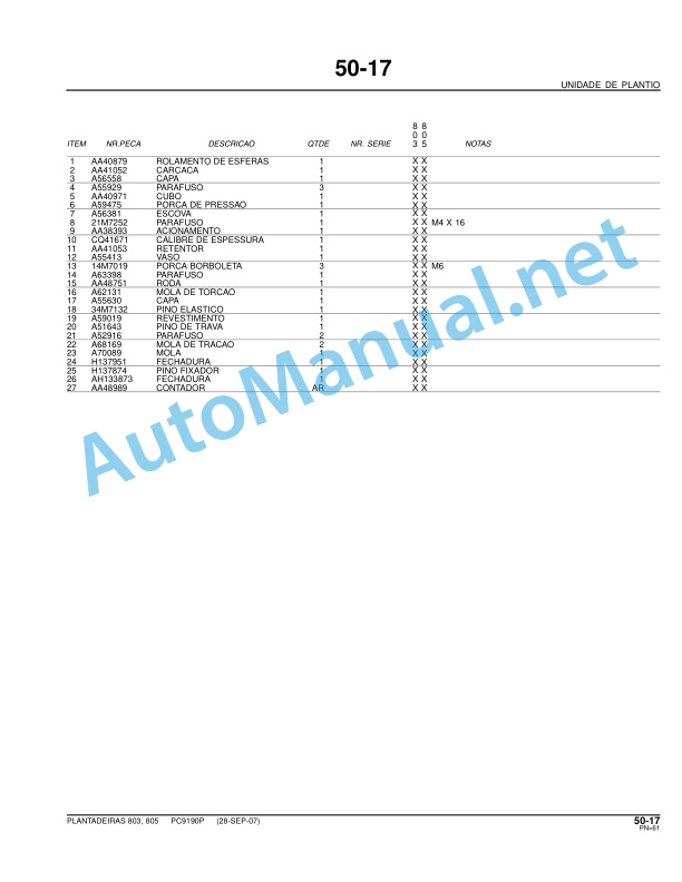 John Deere Plantadeiras 803 e 805 Parts Catalog PC9190P 03-OCT-07 Portuguese 5 John Deere Plantadeiras 803 e 805 Parts Catalog PC9190P 03-OCT-07 Portuguese - Image 5