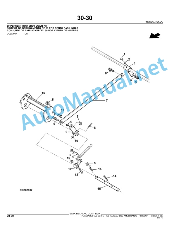John Deere Plantadeiras serie 1100 Parts Catalog PC9551P 24 March 2009 Portuguese 3 John Deere Plantadeiras serie 1100 Parts Catalog PC9551P 24 March 2009 Portuguese - Image 3