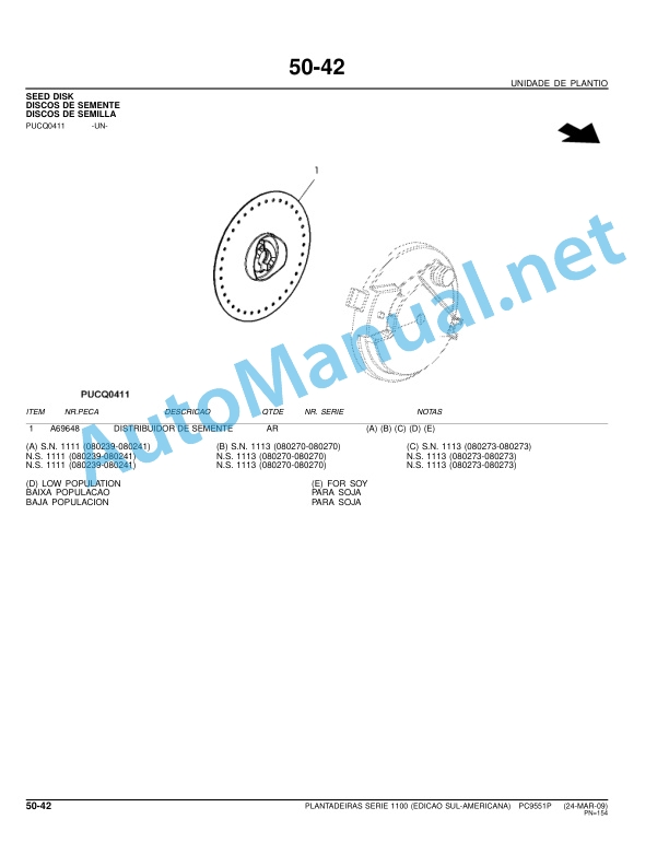 John Deere Plantadeiras serie 1100 Parts Catalog PC9551P 24 March 2009 Portuguese 5 John Deere Plantadeiras serie 1100 Parts Catalog PC9551P 24 March 2009 Portuguese - Image 5
