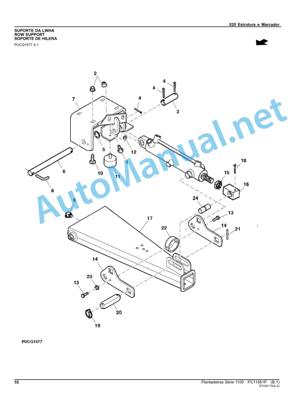 Alternative view of John Deere Plantadeiras Serie 1100, Plantadeiras 1111 Parts Catalog PC11561P fev-14 (February 2014) Portuguese