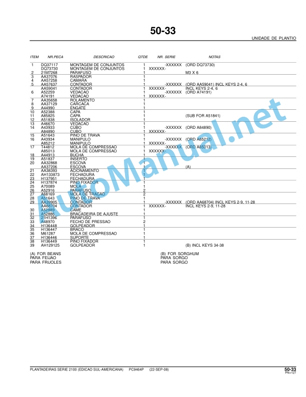 John Deere Plantadeiras Serie 2100 Vacumeter e Radialmeter Parts Catalog PC9464P 22-SET-08 Portuguese 4 John Deere Plantadeiras Serie 2100 Vacumeter e Radialmeter Parts Catalog PC9464P 22-SET-08 Portuguese - Image 4