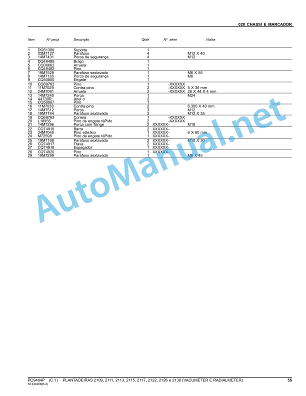 John Deere PLANTADEIRAS SERIE 2100 VACUMETER E RADIALMETER Parts Catalog PC9464P jan-13 (Jan-2013) Portuguese 2 John Deere PLANTADEIRAS SERIE 2100 VACUMETER E RADIALMETER Parts Catalog PC9464P jan-13 (Jan-2013) Portuguese - Image 2