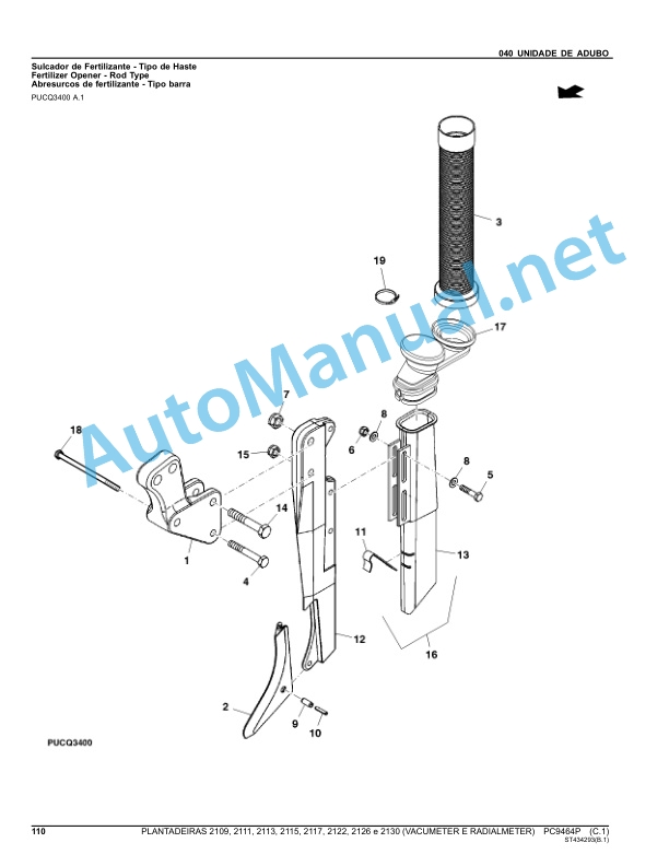 John Deere PLANTADEIRAS SERIE 2100 VACUMETER E RADIALMETER Parts Catalog PC9464P jan-13 (Jan-2013) Portuguese 3 John Deere PLANTADEIRAS SERIE 2100 VACUMETER E RADIALMETER Parts Catalog PC9464P jan-13 (Jan-2013) Portuguese - Image 3