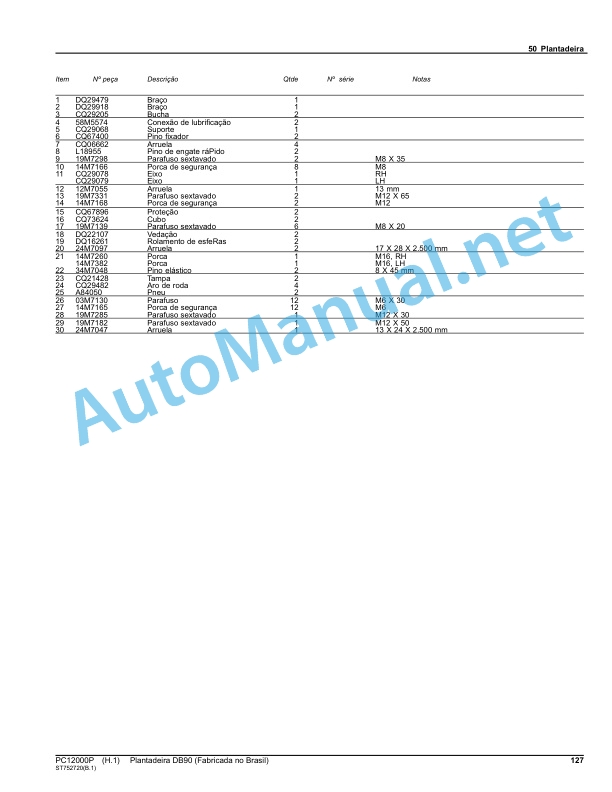 John Deere Planter DB90 (Manufactured in Brazil) Parts Catalog PC12000P August 2013 Portuguese 4 John Deere Planter DB90 (Manufactured in Brazil) Parts Catalog PC12000P August 2013 Portuguese - Image 4