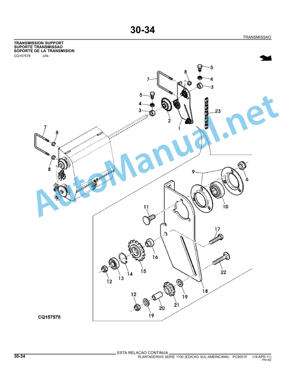 John Deere Planters series 1100 Parts Catalog PC9551P 19-APR-11 Portuguese 3 John Deere Planters series 1100 Parts Catalog PC9551P 19-APR-11 Portuguese - Image 3