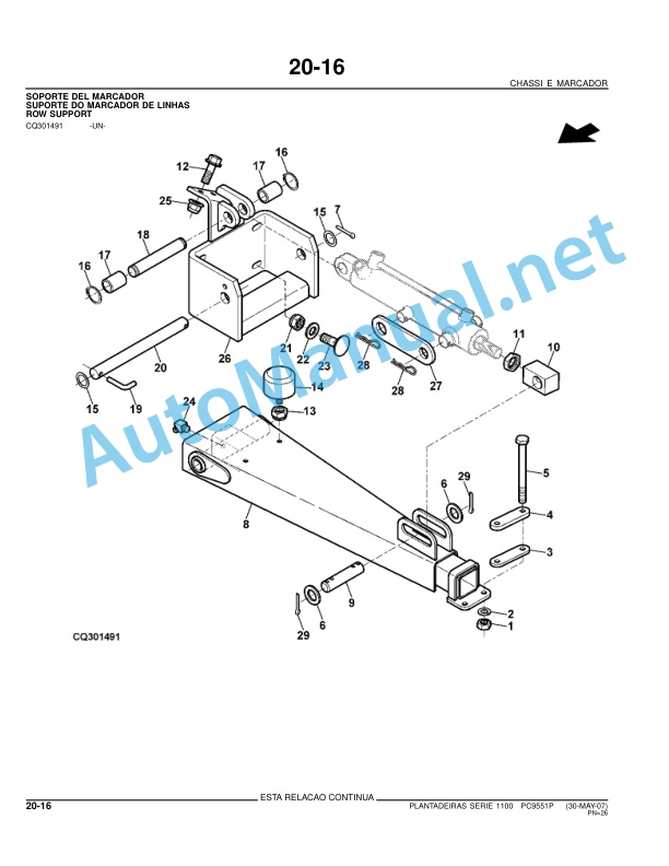 Alternative view of John Deere Planters series 1100 Parts Catalog PC9551P 30-MAY-07 Portuguese