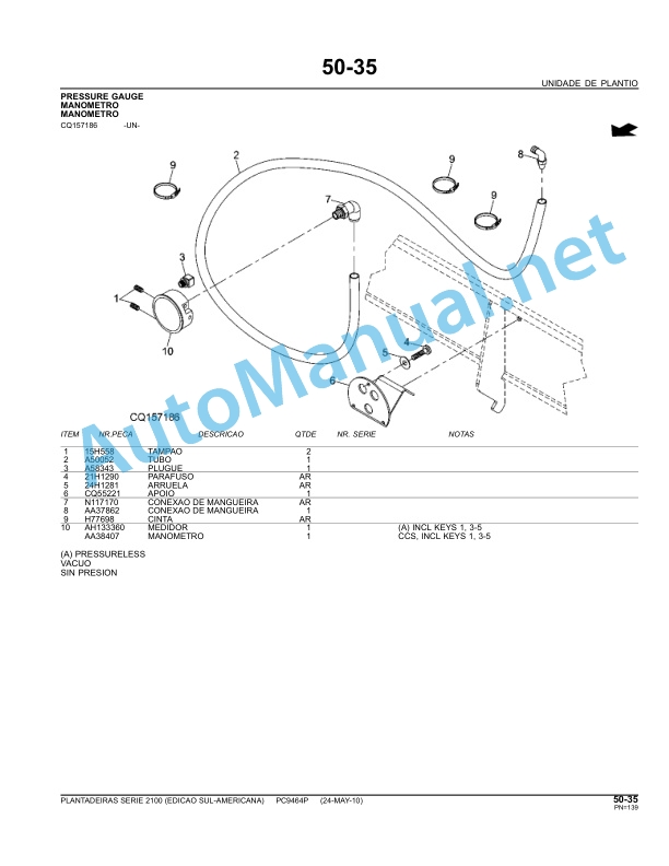 John Deere Planters Series 2100 VacuMeter and RadialMeter Parts Catalog PC9464P May 24, 2009 Portuguese 4 John Deere Planters Series 2100 VacuMeter and RadialMeter Parts Catalog PC9464P May 24, 2009 Portuguese - Image 4