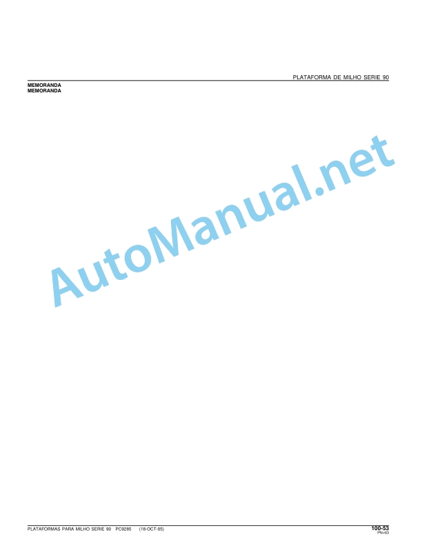John Deere Platform for corn Series 90 Parts Catalog PC9285P Portuguese 5 John Deere Platform for corn Series 90 Parts Catalog PC9285P Portuguese - Image 5