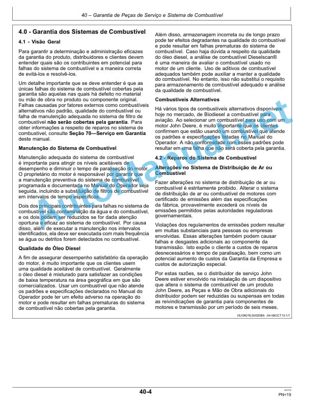 John Deere Power Systems SERVICE ADMINISTRATION Manual SAMOEM01 01APR15 Portuguese 2 John Deere Power Systems SERVICE ADMINISTRATION Manual SAMOEM01 01APR15 Portuguese - Image 2