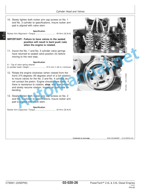 Alternative view of John Deere POWERTECH 2.4L and 3.0L Diesel Engines Component Technical Manual CTM301 22SEP05
