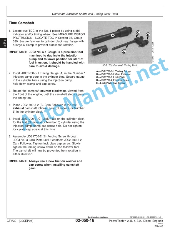 John Deere POWERTECH 2.4L and 3.0L Diesel Engines Component Technical Manual CTM301 22SEP05 3 John Deere POWERTECH 2.4L and 3.0L Diesel Engines Component Technical Manual CTM301 22SEP05 - Image 3